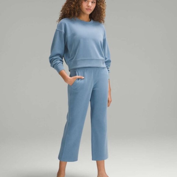 Lululemon Softstreme Perfectly Oversized Cropped Crew Utility Blue - Picture 3 of 9